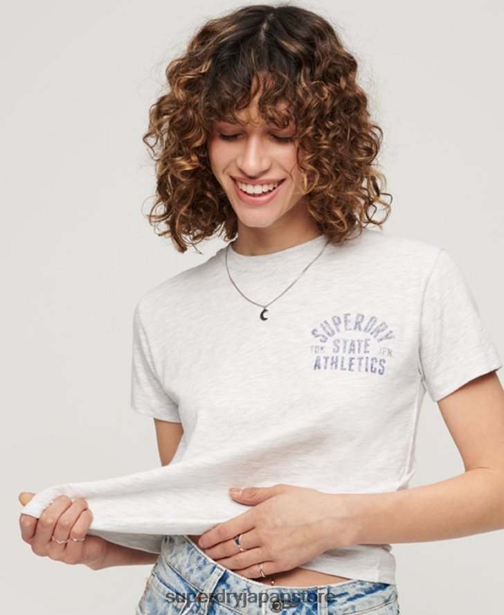 アスレティック エッセンシャル スラブ 90s T シャツ 女性 Superdry 衣類 グレー 2J62PZ2063