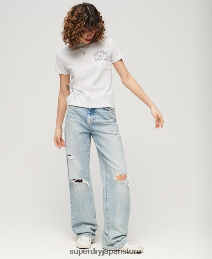アスレティック エッセンシャル スラブ 90s T シャツ 女性 Superdry 衣類 グレー 2J62PZ2063