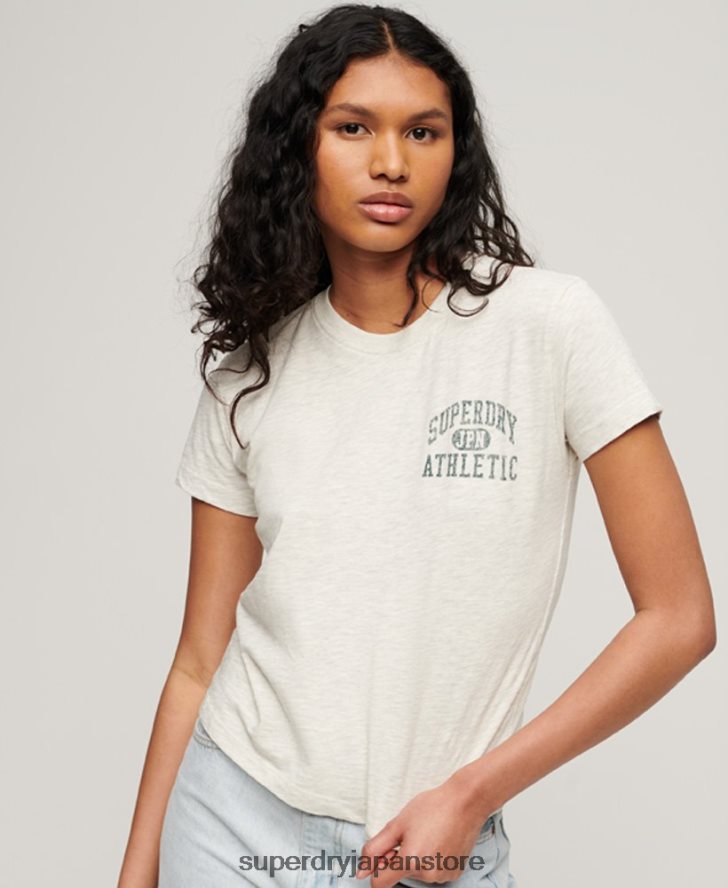 アスレティック エッセンシャル スラブ 90s T シャツ 女性 Superdry 衣類 ベージュ 2J62PZ2629