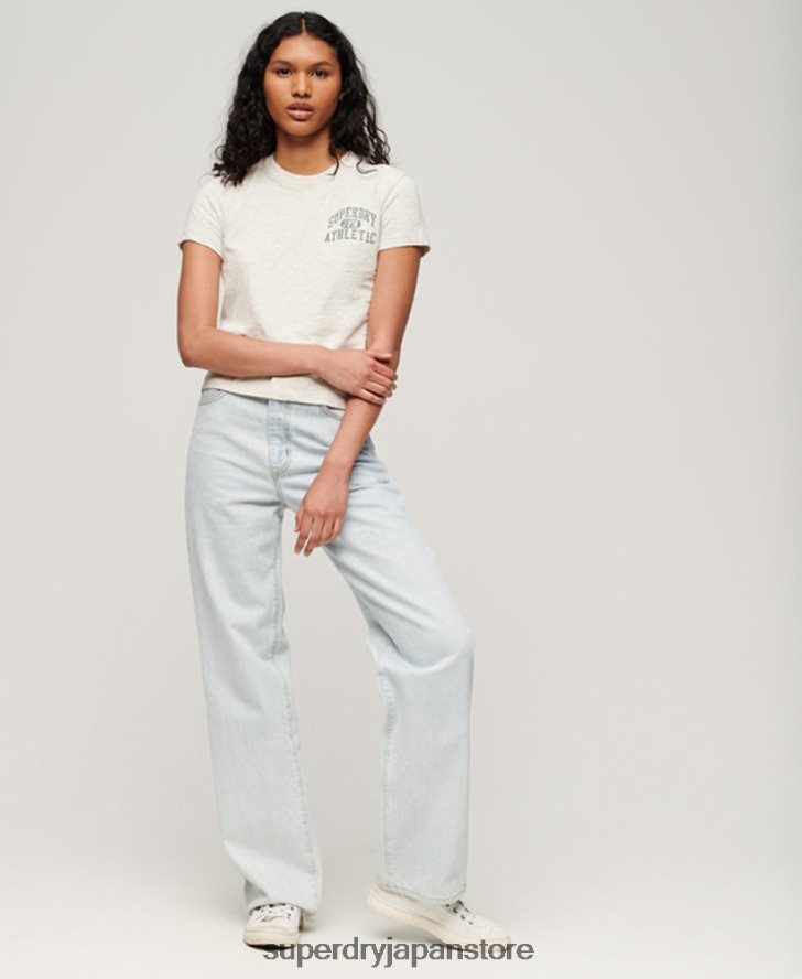 アスレティック エッセンシャル スラブ 90s T シャツ 女性 Superdry 衣類 ベージュ 2J62PZ2629