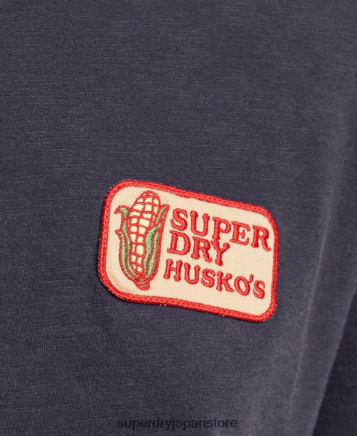 90s ロゴパッチ ルーズフィット Tシャツ 女性 Superdry 衣類 海軍 2J62PZ2836