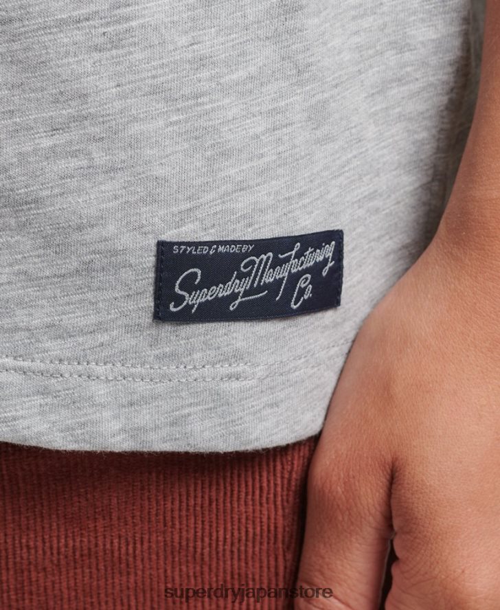 90s ロゴパッチ ルーズフィット Tシャツ 女性 Superdry 衣類 グレー 2J62PZ6247