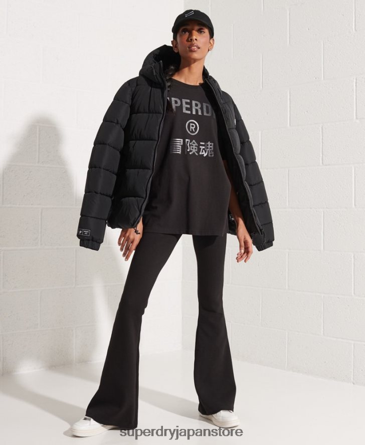 CORPORATION ロゴ フォイル Tシャツ 女性 Superdry 衣類 黒 2J62PZ6273