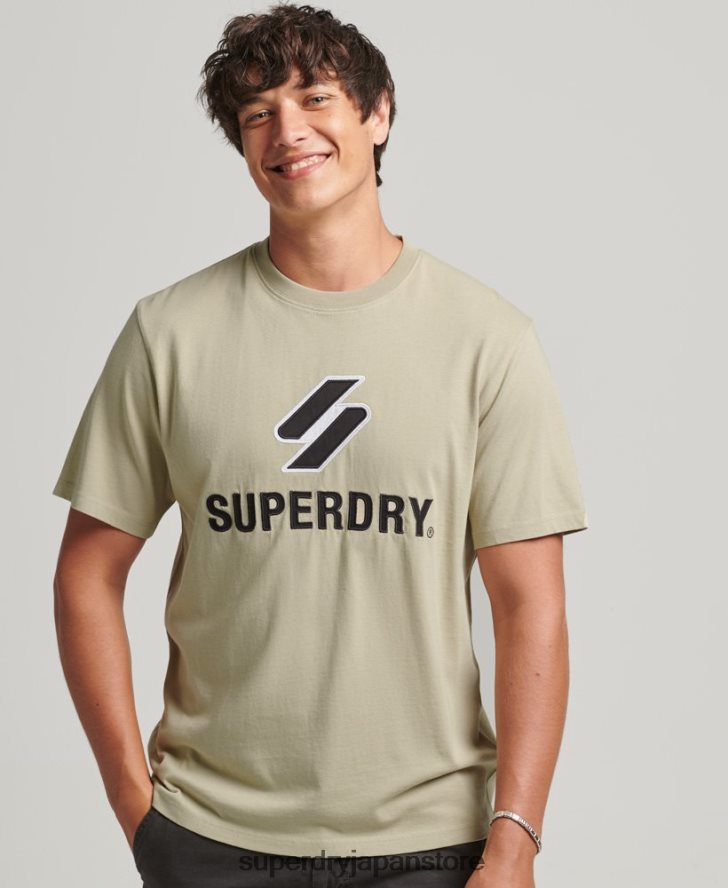 SロゴスタックアップリケTシャツ 男性 Superdry 衣類 ベージュ 2J62PZ4815