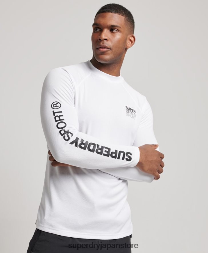 トレインモックネックトップ 男性 Superdry 衣類 白 2J62PZ1413