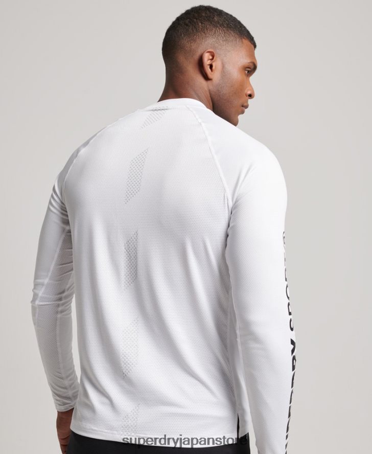 トレインモックネックトップ 男性 Superdry 衣類 白 2J62PZ1413