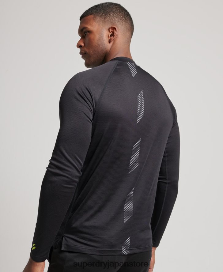 トレインモックネックトップ 男性 Superdry 衣類 黒 2J62PZ1419