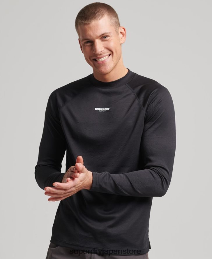 トレインモックネックトップ 男性 Superdry 衣類 黒 2J62PZ1427