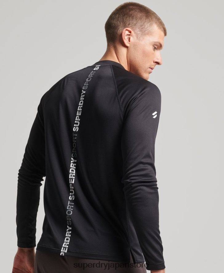 トレインモックネックトップ 男性 Superdry 衣類 黒 2J62PZ1427