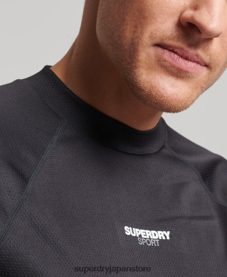 トレインモックネックトップ 男性 Superdry 衣類 黒 2J62PZ1427