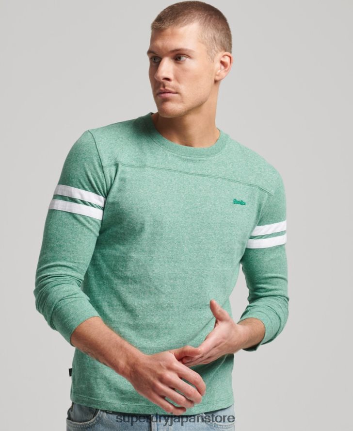 オーガニックコットンのヴィンテージロゴクォーターバックトップ 男性 Superdry 衣類 緑 2J62PZ1456