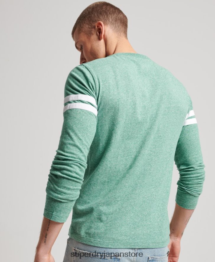 オーガニックコットンのヴィンテージロゴクォーターバックトップ 男性 Superdry 衣類 緑 2J62PZ1456