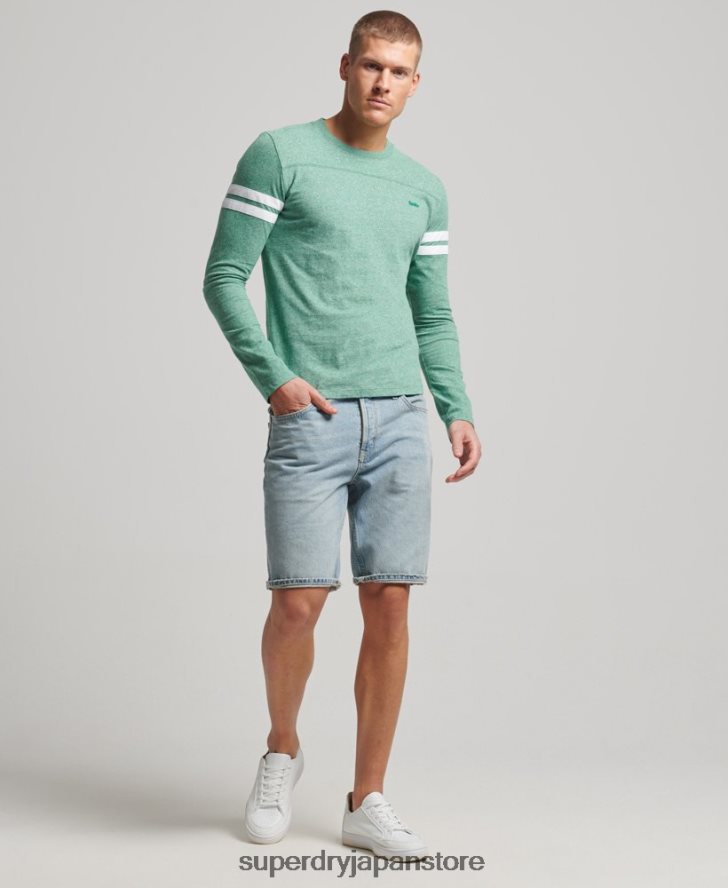 オーガニックコットンのヴィンテージロゴクォーターバックトップ 男性 Superdry 衣類 緑 2J62PZ1456