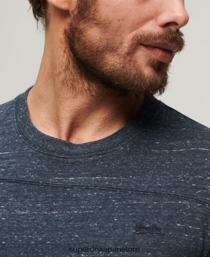 オーガニックコットンのヴィンテージロゴクォーターバックトップ 男性 Superdry 衣類 海軍 2J62PZ1466