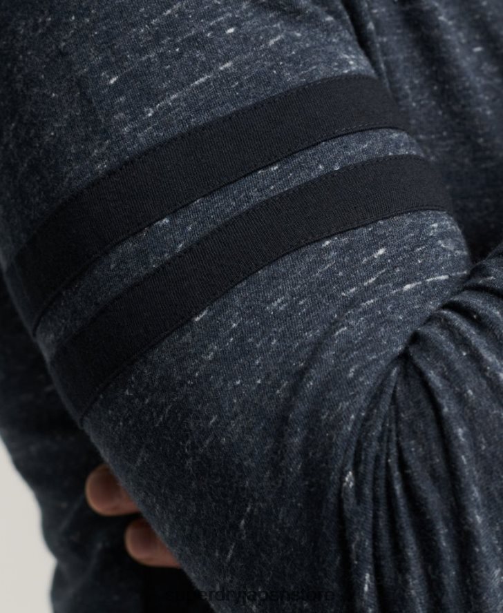 オーガニックコットンのヴィンテージロゴクォーターバックトップ 男性 Superdry 衣類 海軍 2J62PZ1466