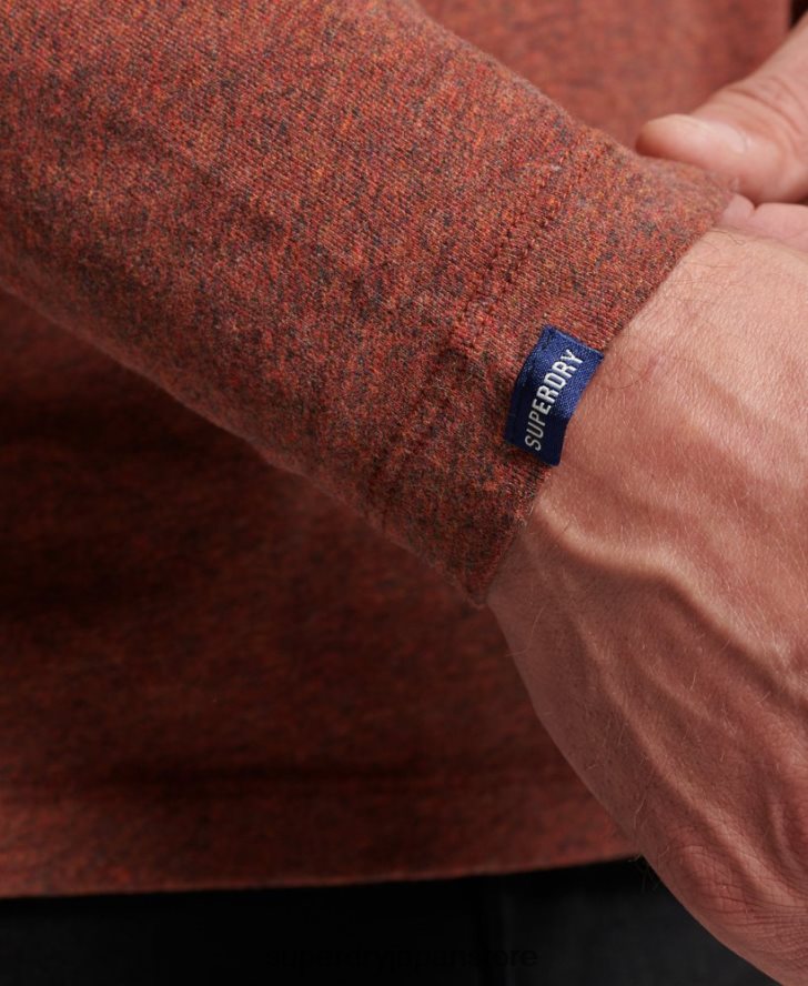 オーガニックコットンのヴィンテージロゴ刺繍トップス 男性 Superdry 衣類 赤 2J62PZ1468