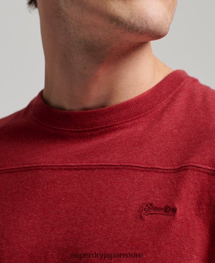 オーガニックコットンのヴィンテージロゴクォーターバックトップ 男性 Superdry 衣類 赤 2J62PZ1474