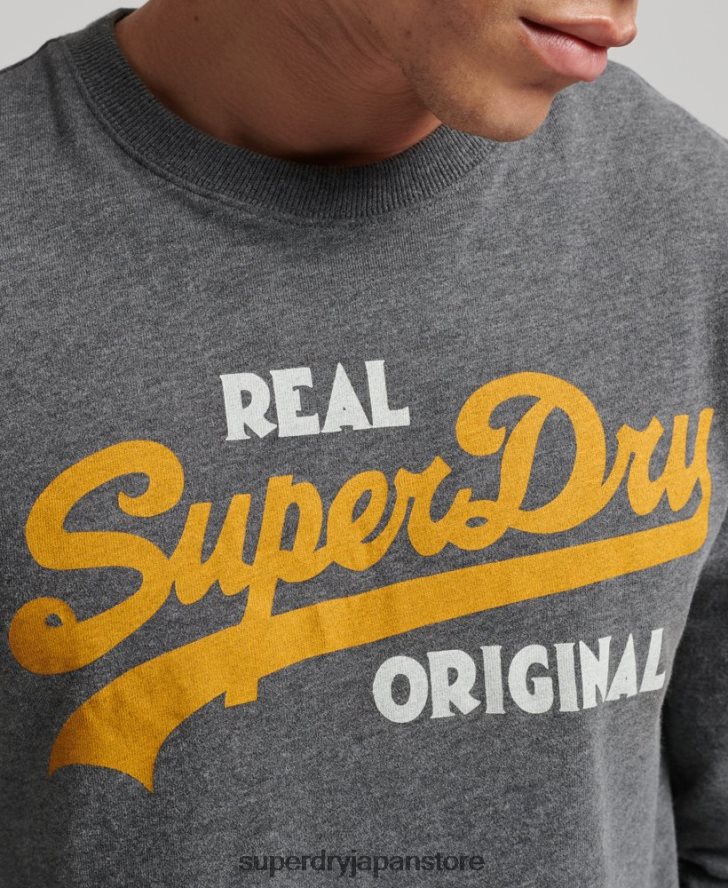 ヴィンテージロゴソーダポップ長袖トップ 男性 Superdry 衣類 グレー 2J62PZ1481