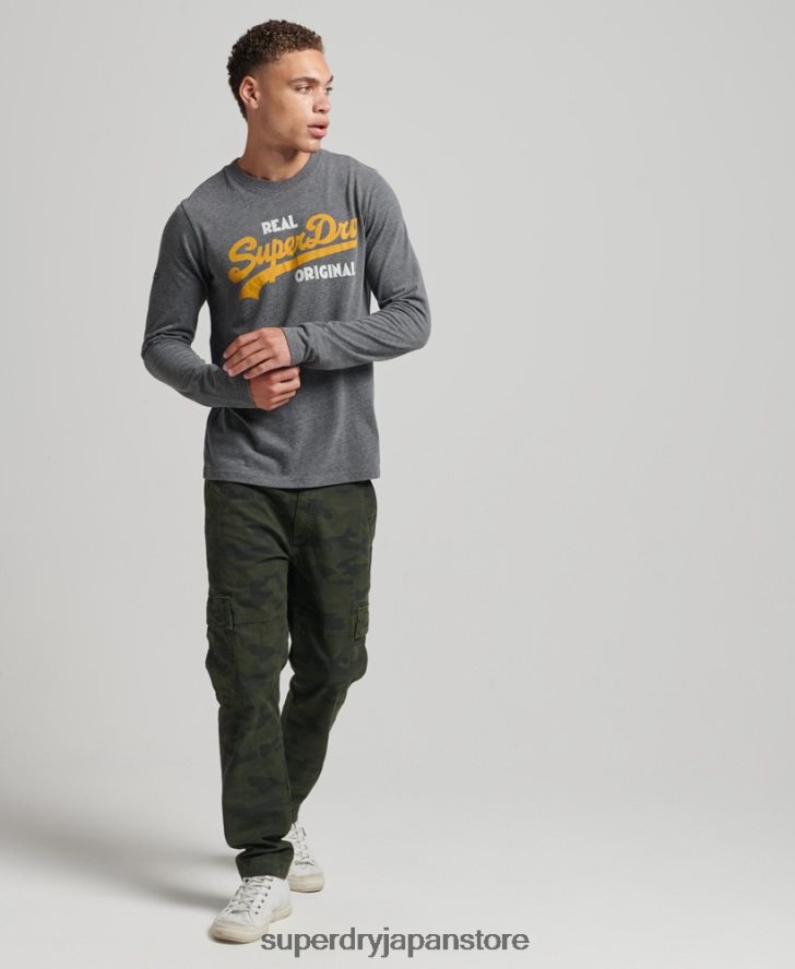 ヴィンテージロゴソーダポップ長袖トップ 男性 Superdry 衣類 グレー 2J62PZ1481