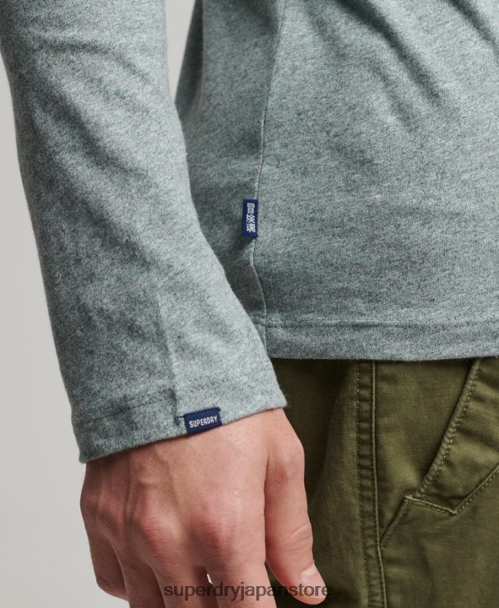 オーガニックコットンのヴィンテージロゴ刺繍トップス 男性 Superdry 衣類 青 2J62PZ1486