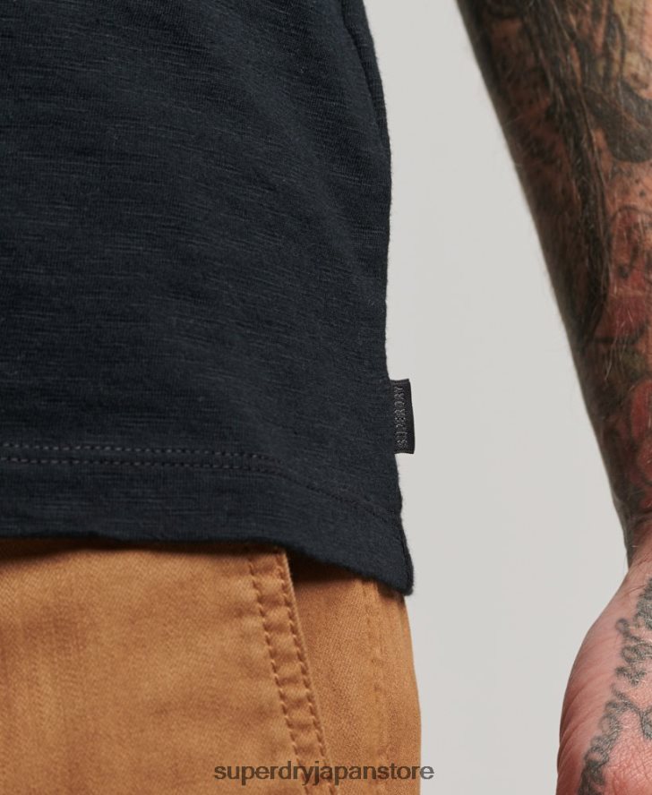 長袖スラブジャージートップ 男性 Superdry 衣類 黒 2J62PZ1489