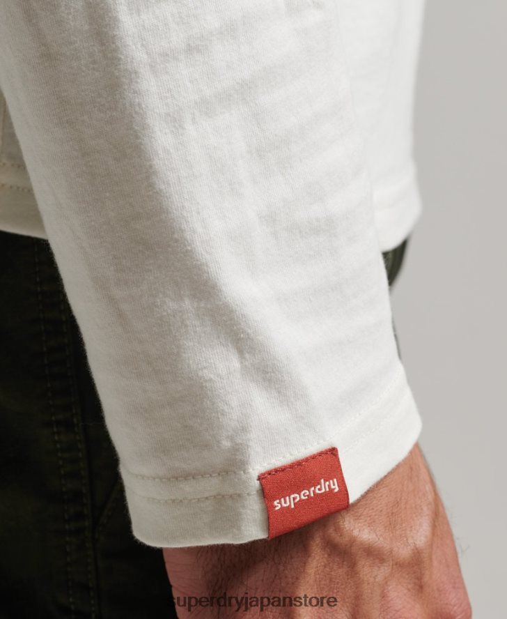 ヴィンテージロゴネオン長袖トップ 男性 Superdry 衣類 クリーム 2J62PZ1495