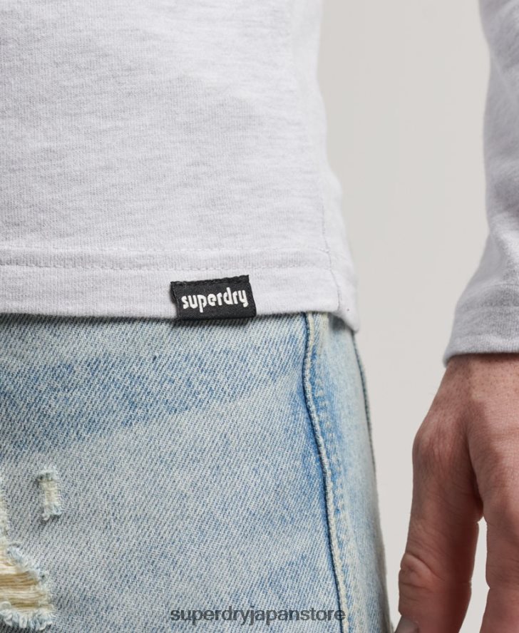 トラベルステッカー長袖トップ 男性 Superdry 衣類 ライトグレー 2J62PZ1499
