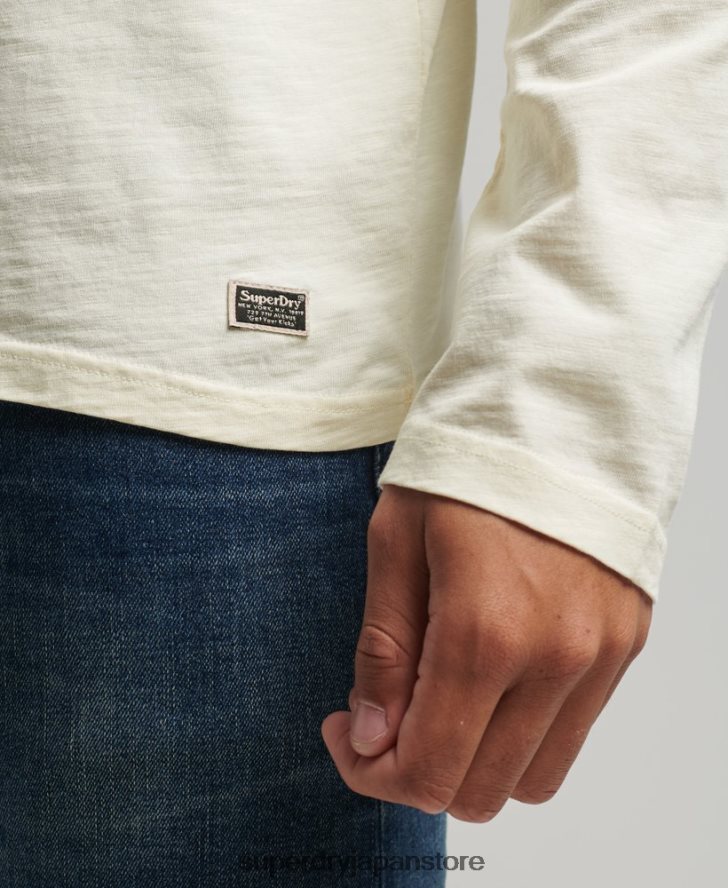 オーガニックコットン遮光長袖トップ 男性 Superdry 衣類 クリーム 2J62PZ1504