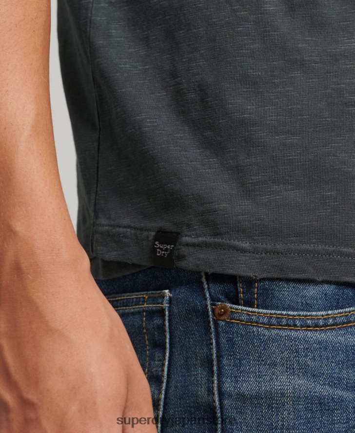 オーバーダイ ロングスリーブ ベースボールトップ 男性 Superdry 衣類 濃い灰色 2J62PZ1506