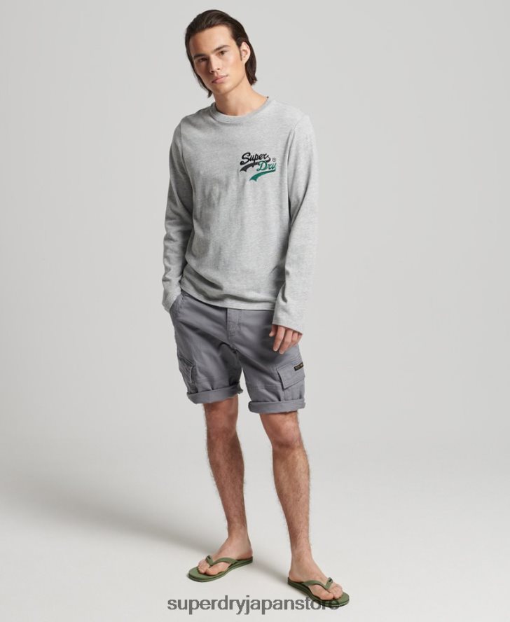 ヴィンテージロゴインタレスト長袖トップ 男性 Superdry 衣類 グレー 2J62PZ1508