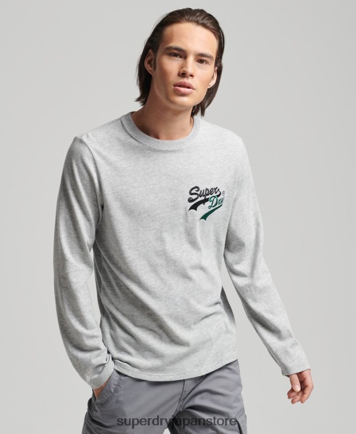 ヴィンテージロゴインタレスト長袖トップ 男性 Superdry 衣類 グレー 2J62PZ1508
