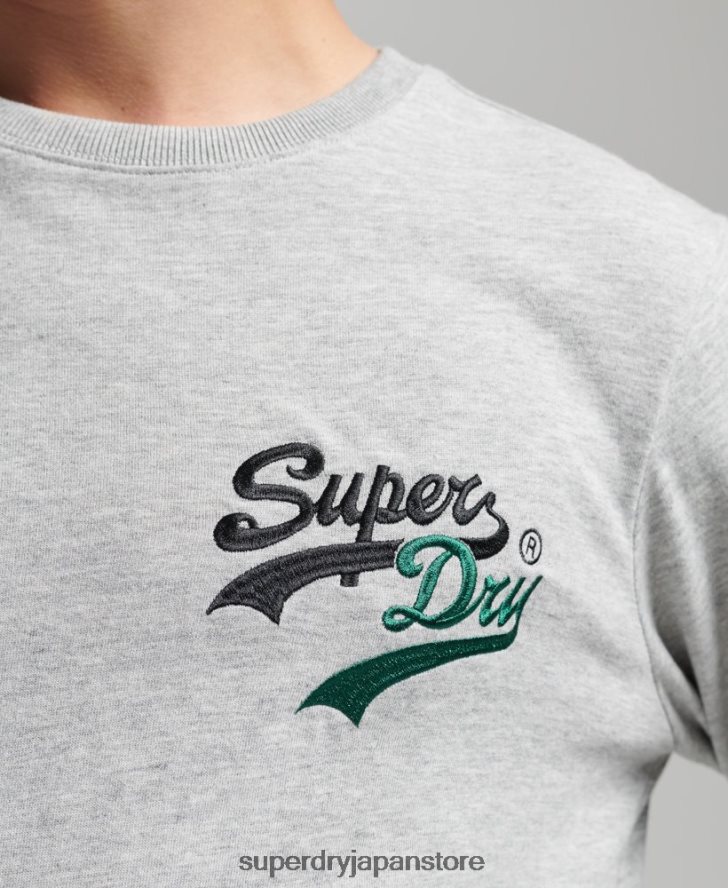 ヴィンテージロゴインタレスト長袖トップ 男性 Superdry 衣類 グレー 2J62PZ1508