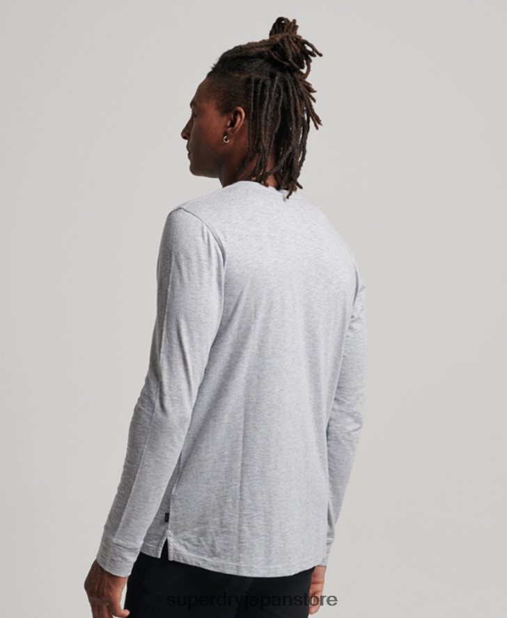 長袖ジャージヘンリートップ 男性 Superdry 衣類 濃い灰色 2J62PZ1510