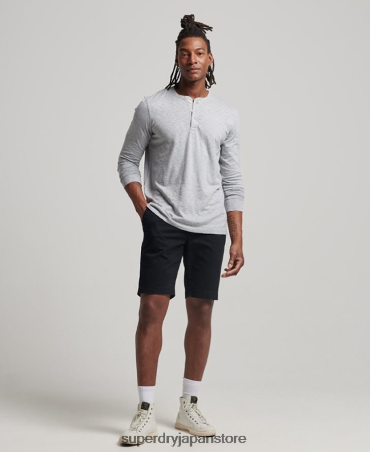 長袖ジャージヘンリートップ 男性 Superdry 衣類 濃い灰色 2J62PZ1510