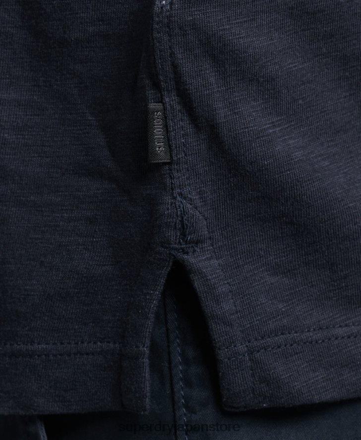 長袖ジャージヘンリートップ 男性 Superdry 衣類 海軍 2J62PZ1513