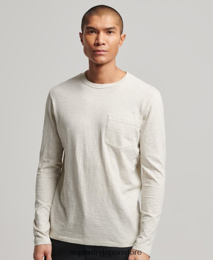 長袖スラブジャージートップ 男性 Superdry 衣類 白 2J62PZ1516