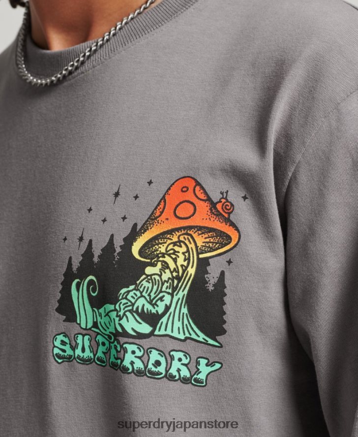 インザ ウッズ 長袖トップ 男性 Superdry 衣類 濃い灰色 2J62PZ1519