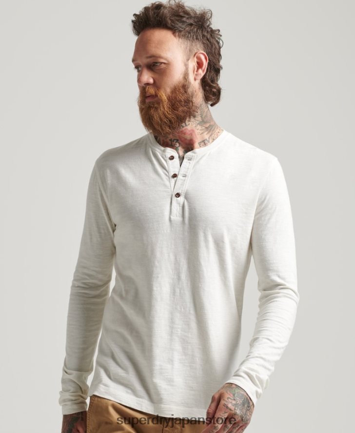 オーバーダイスラブ ロングスリーブトップ 男性 Superdry 衣類 白 2J62PZ1531