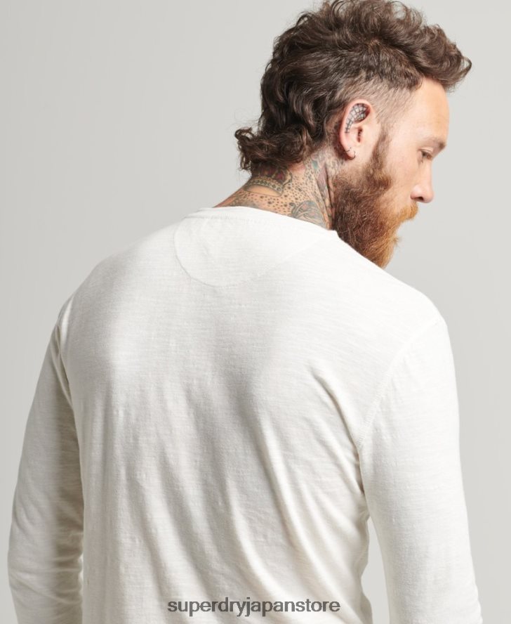 オーバーダイスラブ ロングスリーブトップ 男性 Superdry 衣類 白 2J62PZ1531