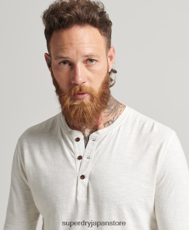 オーバーダイスラブ ロングスリーブトップ 男性 Superdry 衣類 白 2J62PZ1531