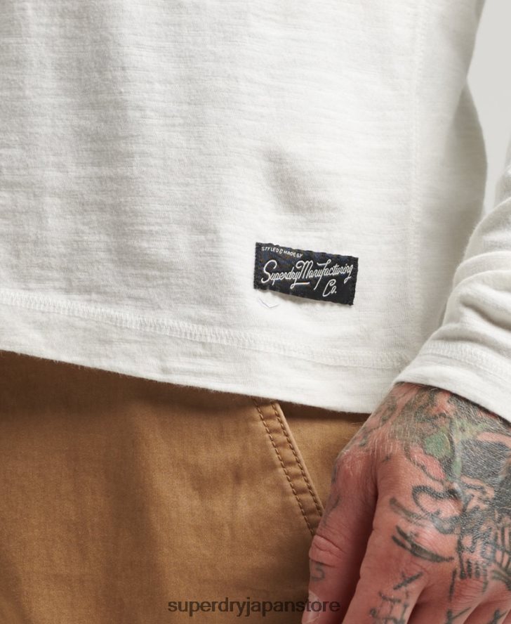 オーバーダイスラブ ロングスリーブトップ 男性 Superdry 衣類 白 2J62PZ1531