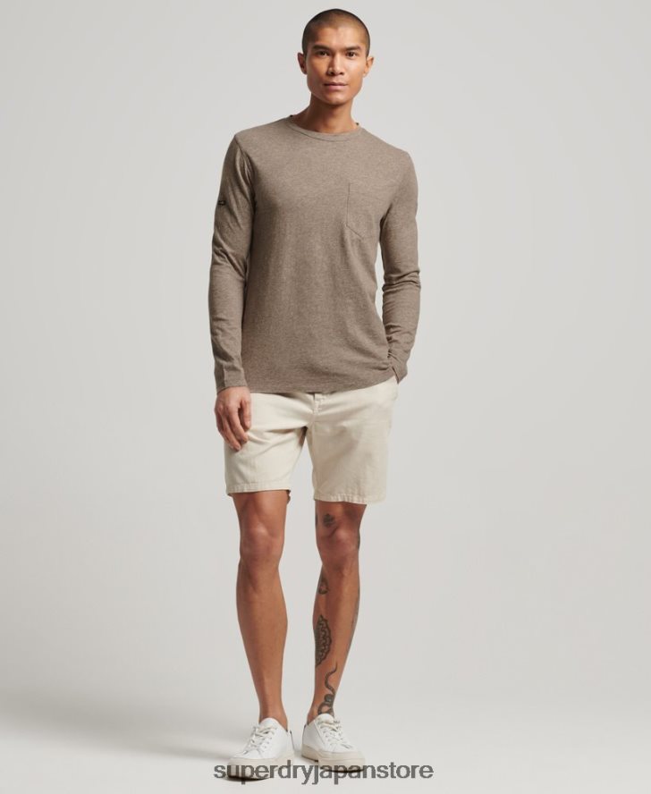 長袖スラブジャージートップ 男性 Superdry 衣類 茶色 2J62PZ1532