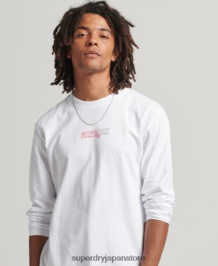 インザ ウッズ 長袖トップ 男性 Superdry 衣類 白 2J62PZ1537