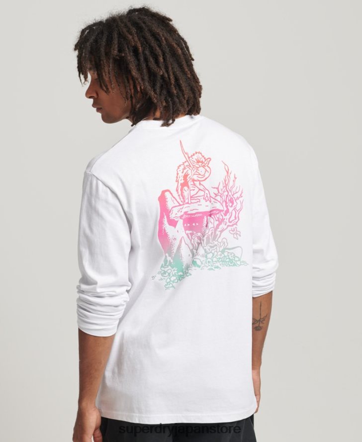 インザ ウッズ 長袖トップ 男性 Superdry 衣類 白 2J62PZ1537
