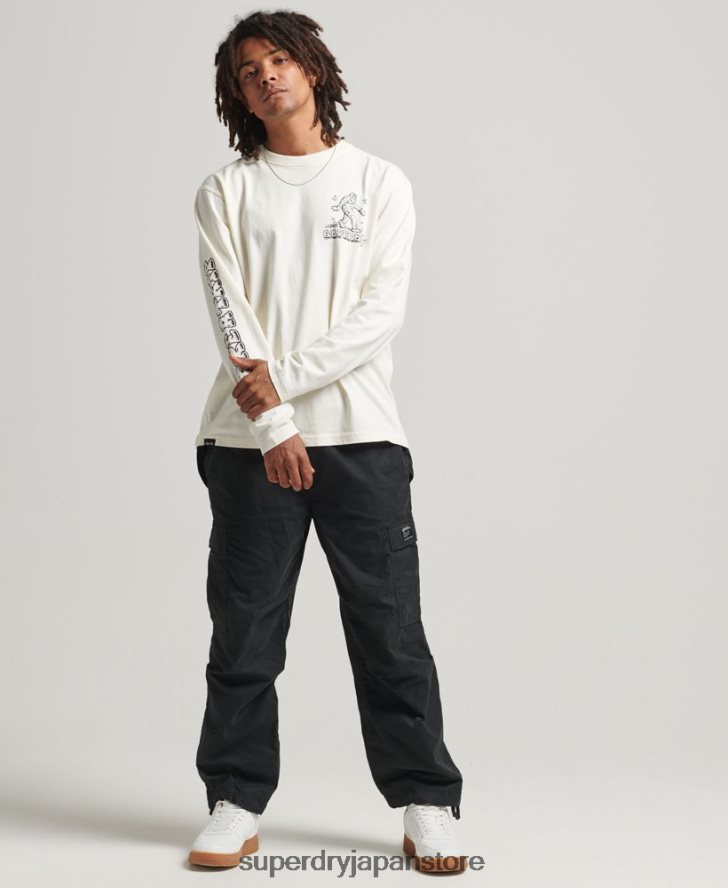 インザ ウッズ 長袖トップ 男性 Superdry 衣類 白 2J62PZ1538
