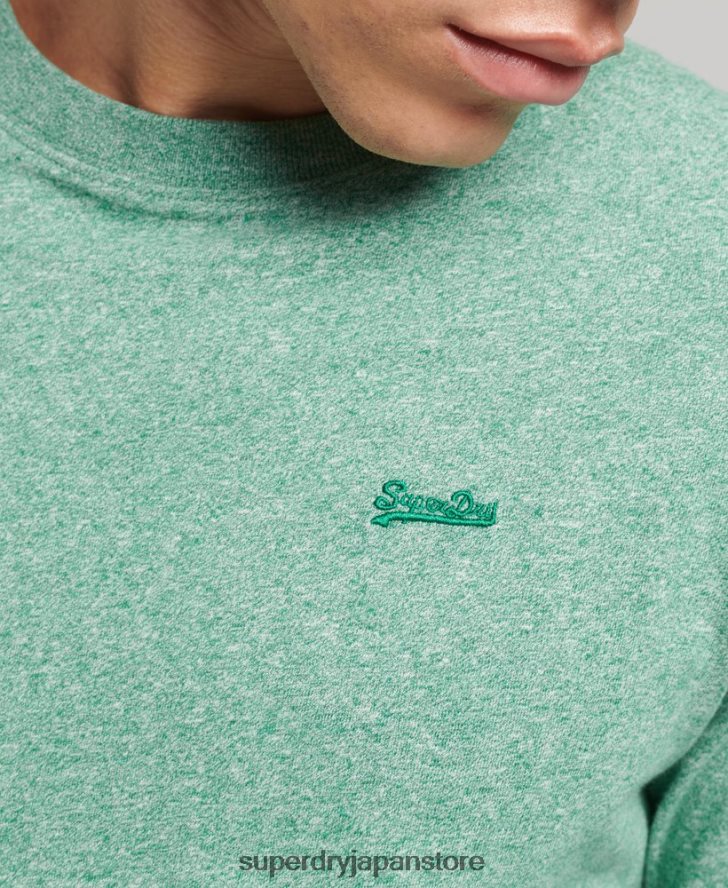 オーガニックコットンのヴィンテージロゴ刺繍トップス 男性 Superdry 衣類 緑 2J62PZ1542