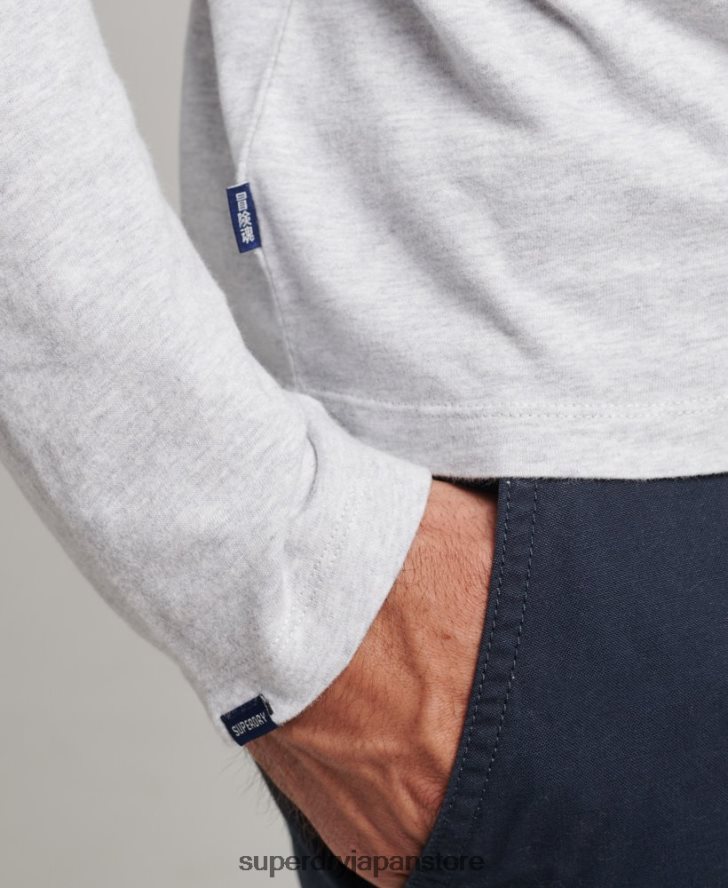 オーガニックコットン エッセンシャルロゴ 長袖トップ 男性 Superdry 衣類 ライトグレー 2J62PZ1546