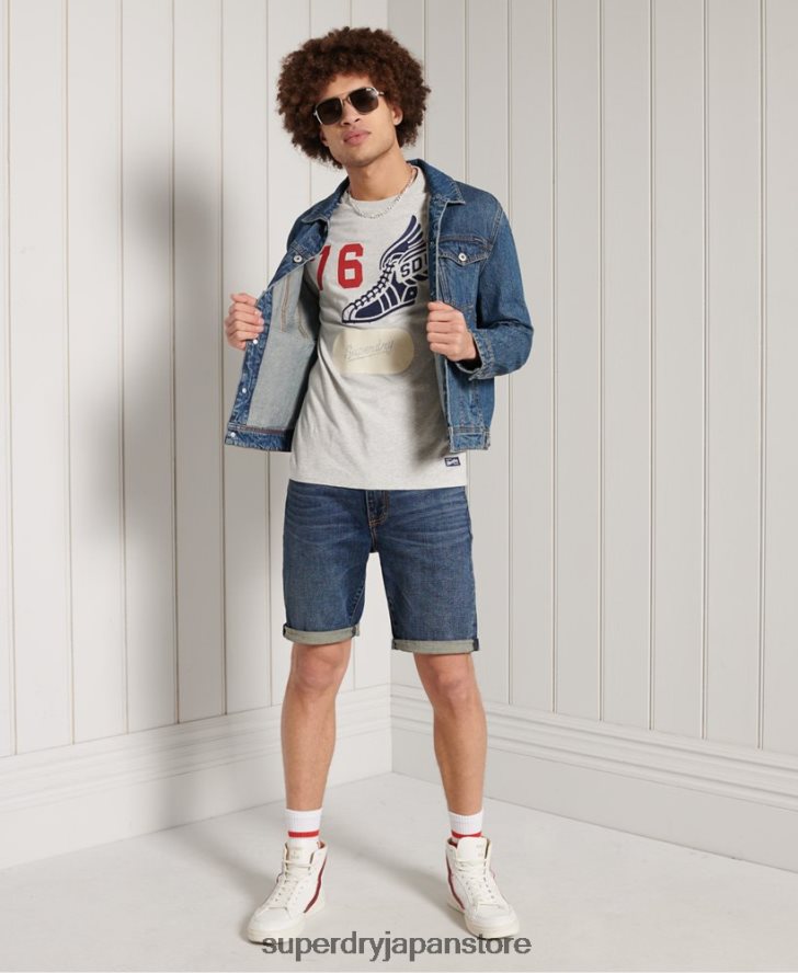 長袖オーバーダイカレッジトップ 男性 Superdry 衣類 グレー 2J62PZ1558
