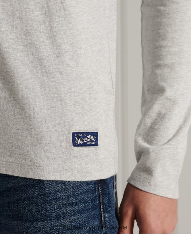 長袖オーバーダイカレッジトップ 男性 Superdry 衣類 グレー 2J62PZ1558