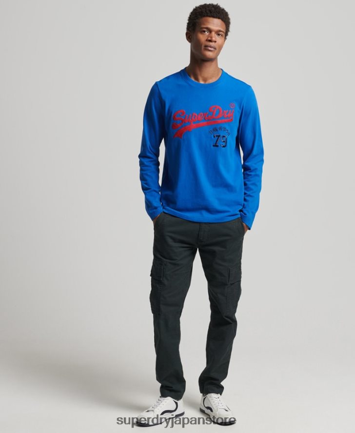 ヴィンテージロゴインタレスト長袖トップ 男性 Superdry 衣類 青 2J62PZ1565
